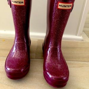 Hunter kids glitter boots